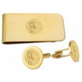 Men's Gold Money Clip and Cufflinks